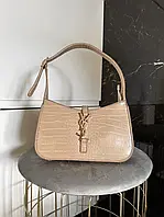 Женская сумочка ив сент лорен бежевая Yves Saint Laurent Hobo Dark Beige Croco вместительная сумочка