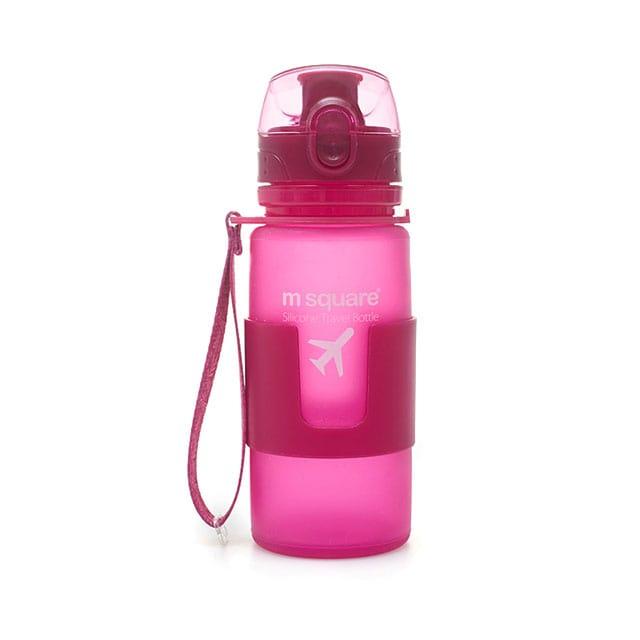 Силіконова пляшка для води 350 мл (рожевий)
