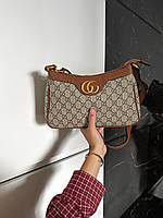Женская сумочка гуччи бежевая Gucci Mini красивая молодёжная сумка через плечо
