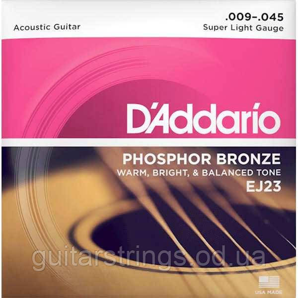 Струны D'Addario EJ23 Phosphor Bronze Super Light 9-45, фото 1