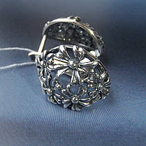 Срібні сережки з орнаментом у вигляді квітів, фото 2