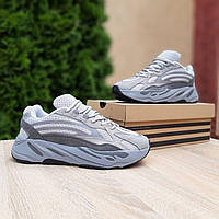 Мужские кроссовки Adidas Yeezy boost 700 v2 (серые) рефлективные светлые мягкие кроссы О11013 тренд