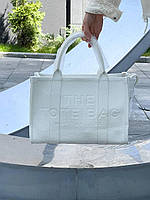 Женская сумка шопер подарочная Marc Jacobs The Large Tote Bag White Leather (белая) torba0175 стильная тренд