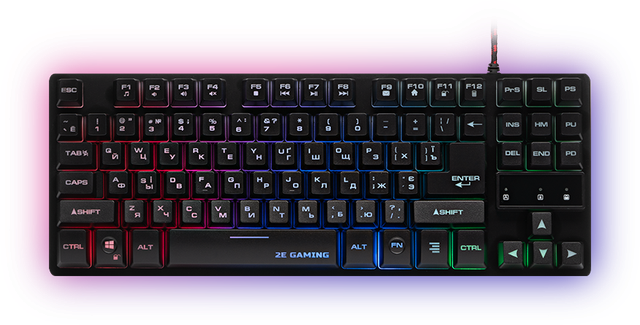 Купить Игровая клавиатура с подсветкой 2E KG290 USB черная, маленькая ...