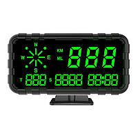 Автомобильный GPS спидометр HUD C3012 (Экран 5,5 дюйма, скорость, пробег, время, компас)