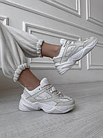 Женские кроссовки Nike M2K Tekno Phantom Summit White (белые с бежевым) стильные базовые кроссы Art 4532 топ