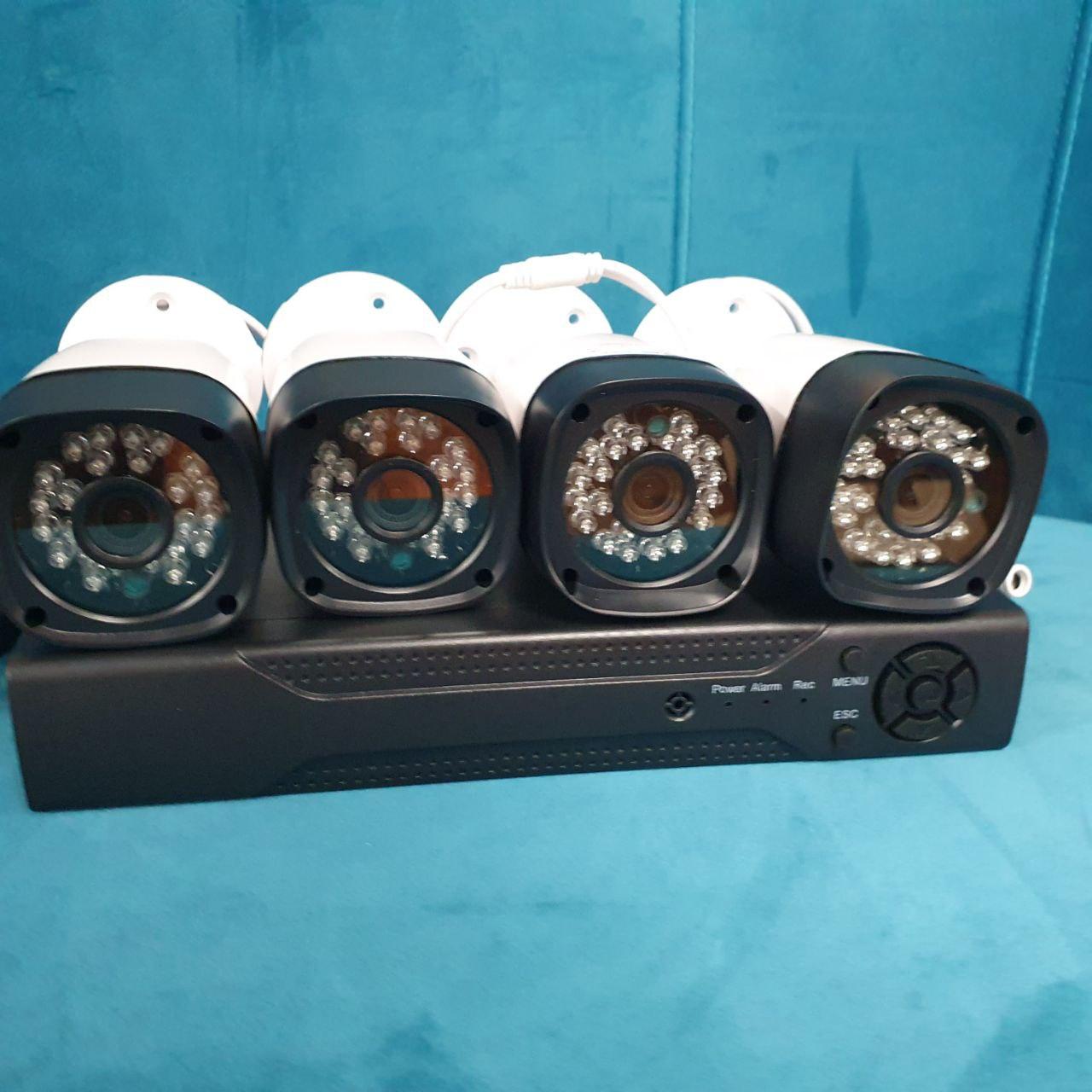Набор камер видеонаблюдения комплект 4 наружных камеры AHD видео наблюдения для магазина готовые комплекты - фото 3 - id-p1870776766