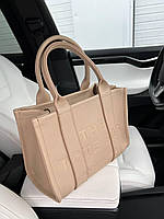 Женская сумка шопер подарочная Marc Jacobs Tote Bag Small (бежевая) BONO85915 стильная vkross