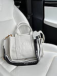 Жіноча сумка шопер подарункова Marc Jacobs The Large Tote Bag Black  White (біла) BONO85912 стильна топ, фото 3