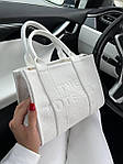 Жіноча сумка шопер подарункова Marc Jacobs The Large Tote Bag Black  White (біла) BONO85912 стильна топ, фото 4