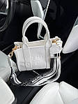Жіноча сумка шопер подарункова Marc Jacobs The Large Tote Bag Black  White (біла) BONO85912 стильна топ, фото 5