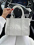 Жіноча сумка шопер подарункова Marc Jacobs The Large Tote Bag Black  White (біла) BONO85912 стильна топ, фото 6