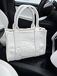 Жіноча сумка шопер подарункова Marc Jacobs The Large Tote Bag Black  White (біла) BONO85912 стильна топ, фото 8