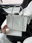 Жіноча сумка шопер подарункова Marc Jacobs The Large Tote Bag Black  White (біла) BONO85912 стильна топ, фото 11