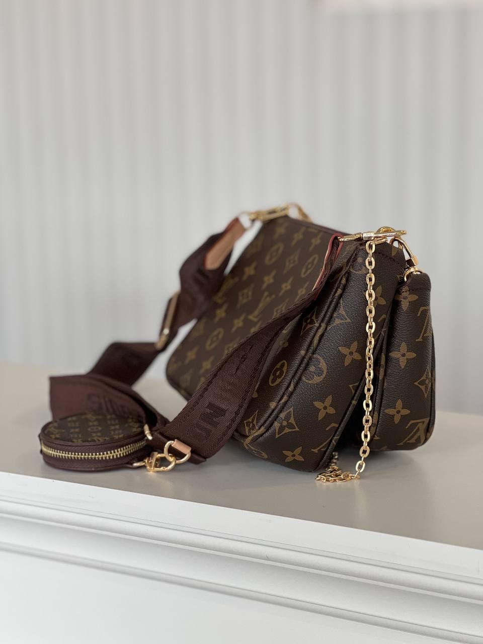 Сумка жіноча Louis Vuitton Pochette Multi Brown Leather  (коричнева) torba0142 стильна сумочка екошкіра топ