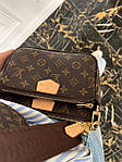 Сумка жіноча Louis Vuitton Pochette Multi Brown Leather  (коричнева) torba0142 стильна сумочка екошкіра топ, фото 6