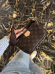 Сумка жіноча Louis Vuitton Pochette Multi Brown Leather  (коричнева) torba0142 стильна сумочка екошкіра топ, фото 10