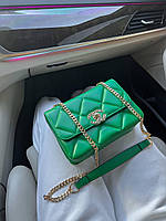 Женская сумка клатч Chanel Green (зеленая) Gi5208 маленькая сумочка на декоративной цепочке для девушки топ