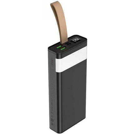 Зовнішній акумулятор Power Bank XO PR129 - 20000mAh PD20W+Usb QC22.5W, чорний з ліхтариком, фото 1