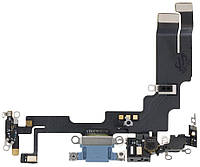 Шлейф iPhone 14 з роз'ємом зарядки з мікрофонами блакитний Blue оригінал