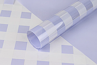 Бумага калька прозрачная в клеточку светло-синяя, флористическая бумага 58см*58 см (упаковка 20 шт)