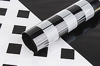 Бумага калька прозрачная в клеточку черно-белая, флористическая бумага 58см*58 см (упаковка 20 шт)