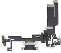 Шлейф iPhone 14 з роз'ємом зарядки з мікрофонами чорний Midnight оригінал
