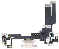 Шлейф iPhone 14 з роз'ємом зарядки з мікрофонами білий Starlight оригінал