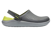 Чоловічі шльопанці Крокси Crocs LiteRide Clog Grey/LightGreen Сірі