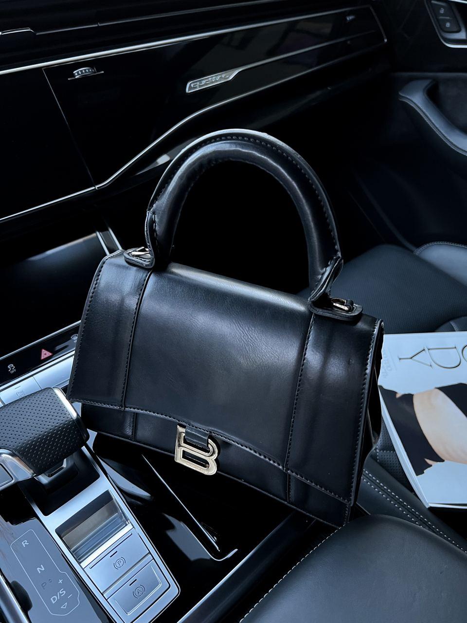 Жіноча ділова сумка клатч Balenciaga Hourglass Black Gold (чорна) AS096 шикарна стильна подарункова топ