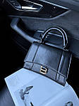Жіноча ділова сумка клатч Balenciaga Hourglass Black Gold (чорна) AS096 шикарна стильна подарункова топ, фото 3