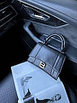 Жіноча ділова сумка клатч Balenciaga Hourglass Black Gold (чорна) AS096 шикарна стильна подарункова топ, фото 4