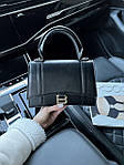 Жіноча ділова сумка клатч Balenciaga Hourglass Black Gold (чорна) AS096 шикарна стильна подарункова топ, фото 5