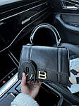 Жіноча ділова сумка клатч Balenciaga Hourglass Black Gold (чорна) AS096 шикарна стильна подарункова топ, фото 6