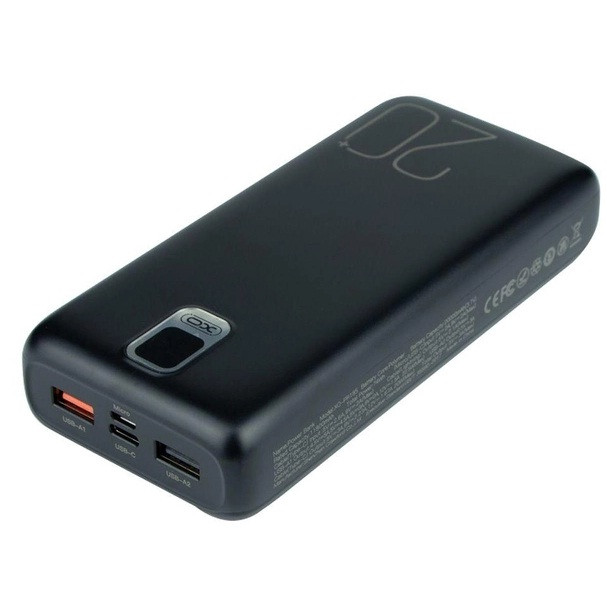 Зовнішній акумулятор Power Bank XO PR185 з кабелем QC22.5W/PD20W 20000 mAh, чорний