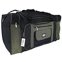 Большая крепкая дорожная сумка Kaiman 70см для подорожей черная с серым