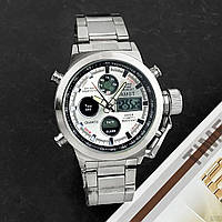 AMST 3003  5ATM JAPAN QUARTZ MIYOTA 45MM (ORIGINAL 100%)  ALL SILVER.