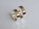 Обручка кільце зі срібла та золотими пластинами, фото 3