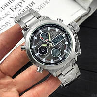 AMST 3003 5ATM JAPAN QUARTZ MIYOTA 45MM (ORIGINAL 100%) SILVER BLACK