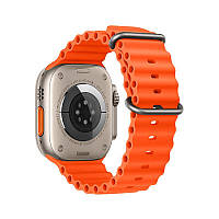 Ремешок для Apple Watch 42/44/45/49 mm HOCO Original series marine double buckle silicone strap. Orange