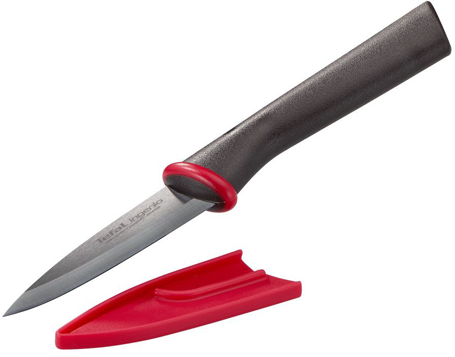 Tefal Нож для овощей керамический с чехлом Ingenio Ceramic Black 8 см - фото 1 - id-p1881556889