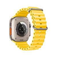 Ремешок для Apple Watch 42/44/45/49 mm HOCO Original series marine double buckle silicone strap. Yellow