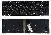 Клавіатура для ноутбука Acer Aspire V5-552 V5-552G V5-572 V5-573 V7-581 V7-582 чорна без рамки Прямий Enter підсвітка WHITE