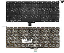 Клавіатура для ноутбука Apple MacBook Pro 13" A1278 чорна без рамки Прямий Enter