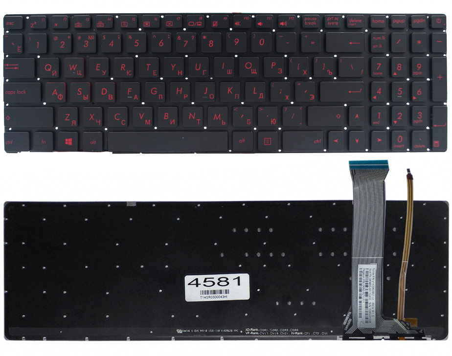 Клавіатура для ноутбука Asus ROG GL752VW GL752VW GL552 GL552JX GL552VW GL552VX PWR чорна без рамки Прямий