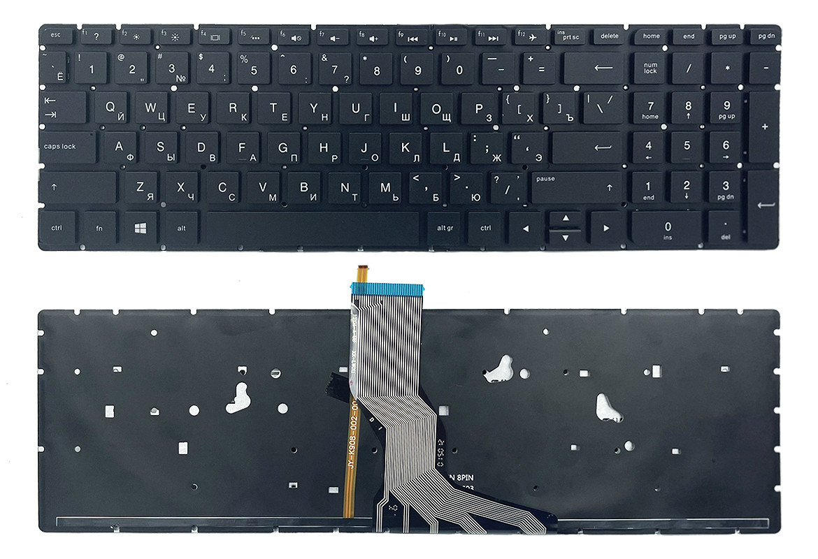 Клавіатура для ноутбука HP Pavilion 15-ab 15-ak 15-au 15-ar 15-aq 15-aw 15-bc 15-bk 17-ab 17-g Envy m6-ar чорна без рамки
