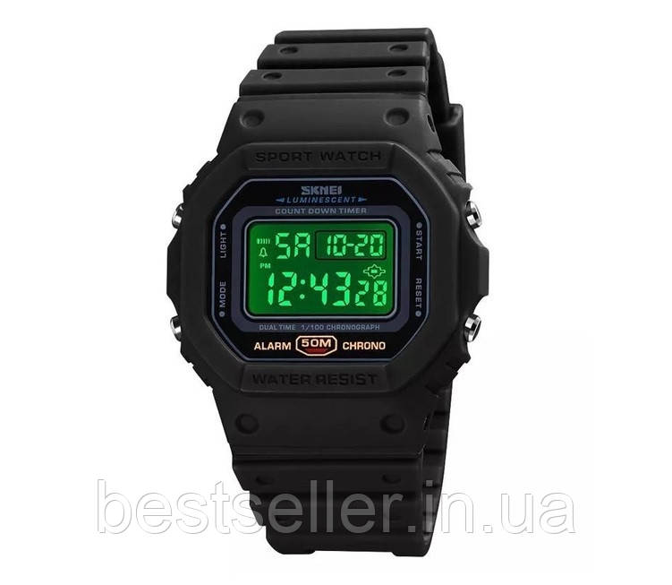 Годинник SKMEI 1628 BLACK 5 АТМ (МОЖНО ПЛАВАТИ!)