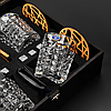 Подарунковй набір для віскі 4 склянки Bohemia Diamond в темном дереве 280 мл, фото 6