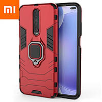 Противоударный чехол для Xiaomi Redmi K30 Poco X2 black red Armor усиленный защитные борты