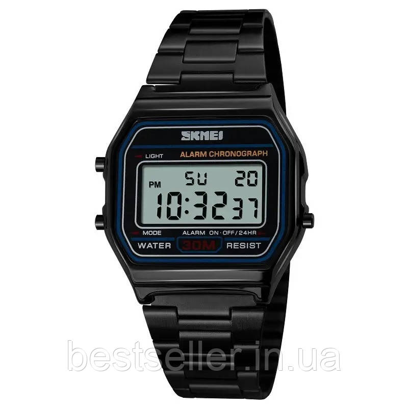 Вінтажний годинник SKMEI 1123BK BLACK STEEL PVD